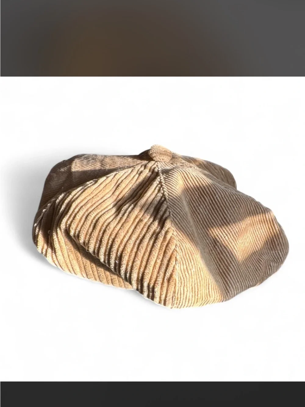 Amanda Smith Corduroy Newsboy Cap in Light Brown